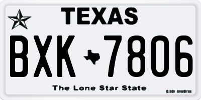 TX license plate BXK7806
