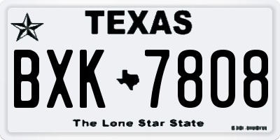 TX license plate BXK7808
