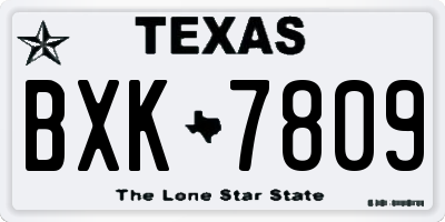 TX license plate BXK7809