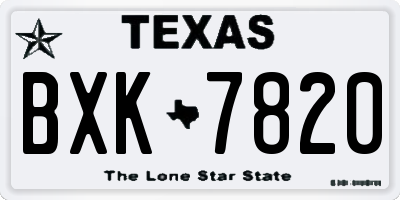 TX license plate BXK7820