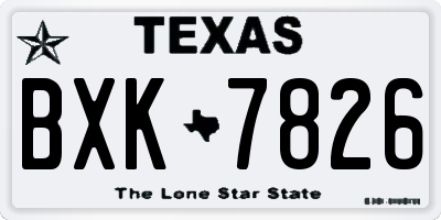 TX license plate BXK7826