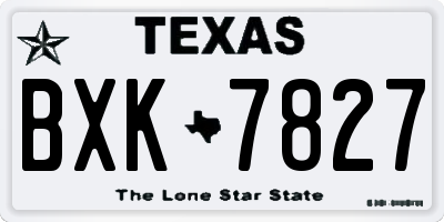 TX license plate BXK7827