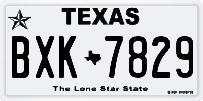 TX license plate BXK7829