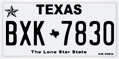 TX license plate BXK7830