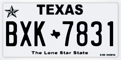 TX license plate BXK7831