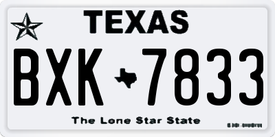 TX license plate BXK7833