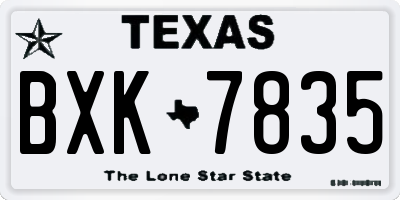 TX license plate BXK7835