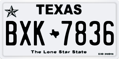 TX license plate BXK7836
