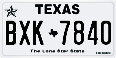 TX license plate BXK7840