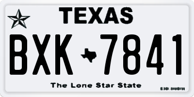 TX license plate BXK7841