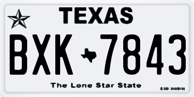 TX license plate BXK7843
