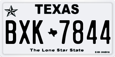 TX license plate BXK7844