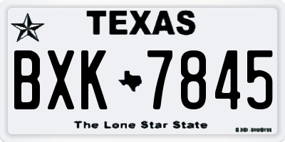 TX license plate BXK7845