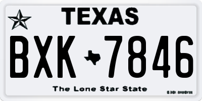 TX license plate BXK7846