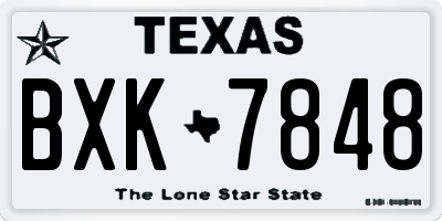 TX license plate BXK7848