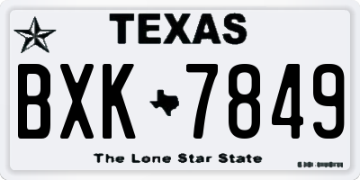 TX license plate BXK7849