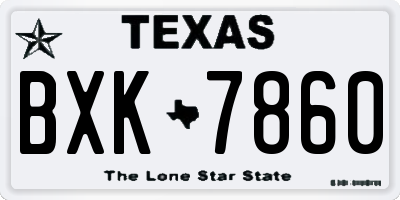 TX license plate BXK7860