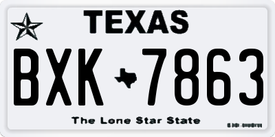 TX license plate BXK7863
