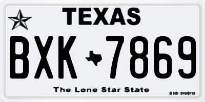 TX license plate BXK7869