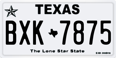 TX license plate BXK7875