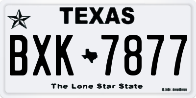 TX license plate BXK7877