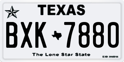 TX license plate BXK7880