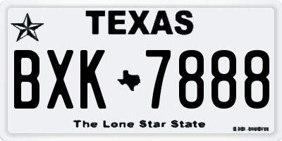TX license plate BXK7888