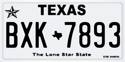 TX license plate BXK7893