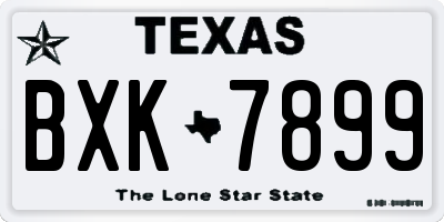 TX license plate BXK7899