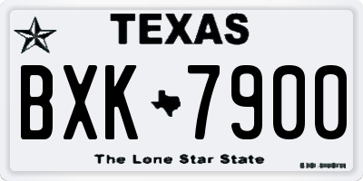 TX license plate BXK7900