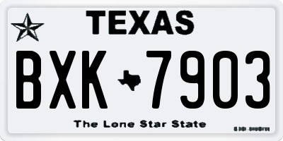 TX license plate BXK7903