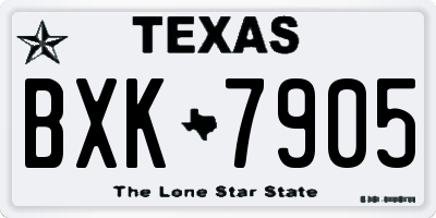 TX license plate BXK7905