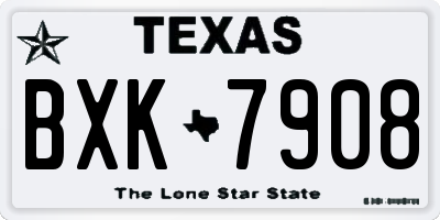 TX license plate BXK7908