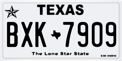 TX license plate BXK7909