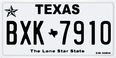 TX license plate BXK7910
