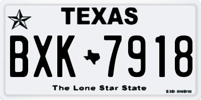 TX license plate BXK7918