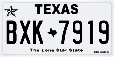 TX license plate BXK7919