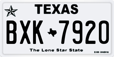 TX license plate BXK7920