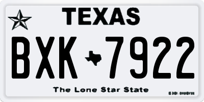 TX license plate BXK7922