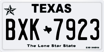 TX license plate BXK7923