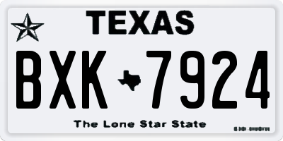 TX license plate BXK7924