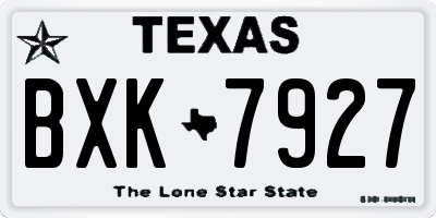 TX license plate BXK7927
