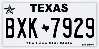 TX license plate BXK7929