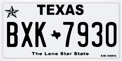 TX license plate BXK7930