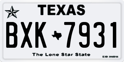 TX license plate BXK7931