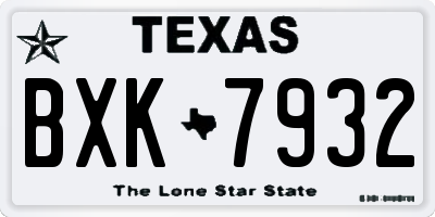 TX license plate BXK7932