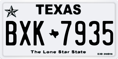 TX license plate BXK7935