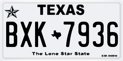TX license plate BXK7936