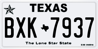 TX license plate BXK7937