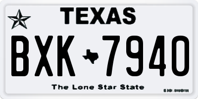 TX license plate BXK7940